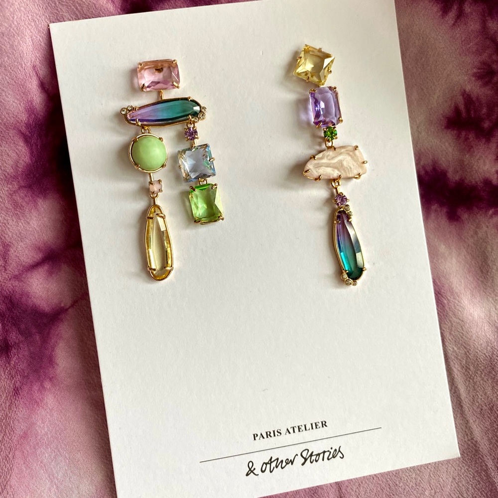 New, & other stories rhinestone earrings